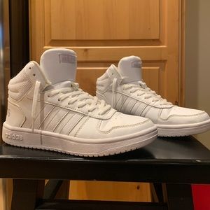 White Adidas High tops size 7